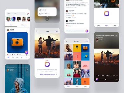 Selfso Mobile App 24designstudio brand design branding design iconography icons minimal record video app social app ui ux video sharing app