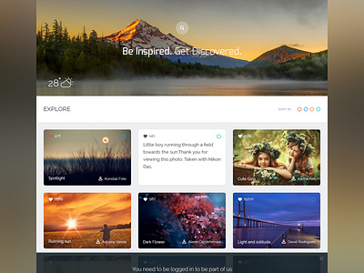 Click Photographer's community by Sam for Agile Infoways on Dribbble