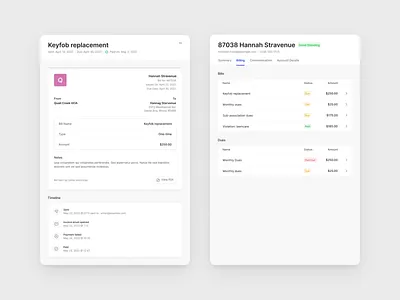 Invoice and Bill Trays billing bills clean invoice minimal saas summary view trays ui ux web app