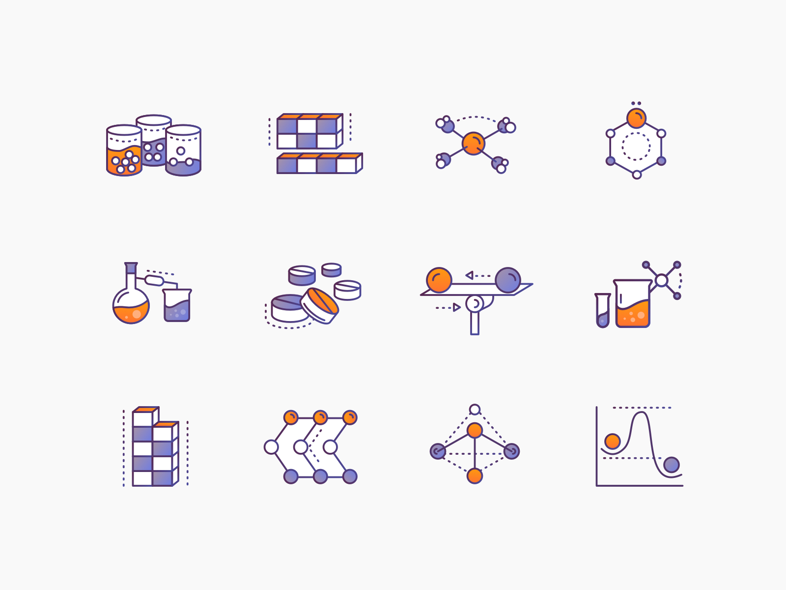 Chemistry Icons #2 brewex chemistry education gradient icons icon design icons icons set illustration learning portal online education science science illustration