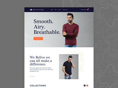 Renoster Landingpage ecommerce website iconography landingpage online cloth