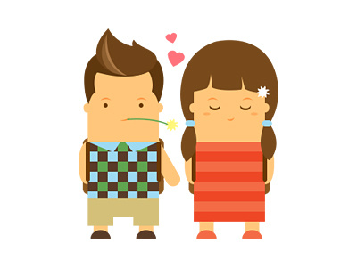 The couple blue boy brown couple figure girl green illustrations love orange