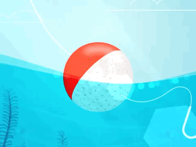 Bobber 2d animation bobber fish illustration sea vector water