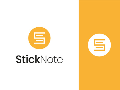 Stick Note brand identity branding clean icon logo minimal note s icon stick