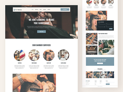 Barber Shop Landing Page barber homepage landing page salon shop ui ux website