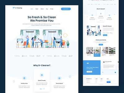 Cleaning Landing Page clean cleaning home homepage hotel house landing page minimal ui ui design ux website website design