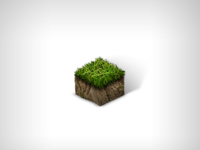 Grass Tile Dribbble 3d dirt earth grass icon illustration isometric minecraft photoshop tile