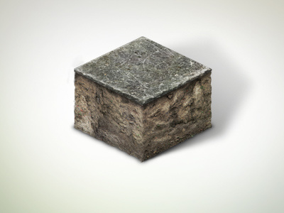 Paved Tile 3d concrete dirt earth eco game icon illustration isometric pavement photoshop tile