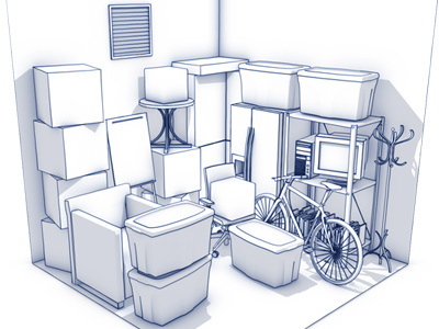 Storage Unit 3d cinema4d diagram illustration stylized