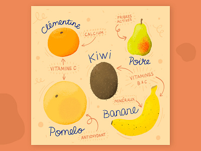 FEBUARY: Seasonal produce guide 4/4 artwork callendar digital art digital painting food food illustration fruit illustration season veggie