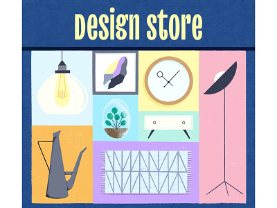Design store decoration design draw furniture furniture shop illustration lifestyle object pastel store