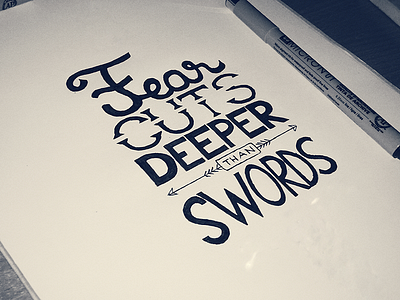 My First Experiment with Hand Lettering experiment fear game of thrones hand lettering lettering style type typography