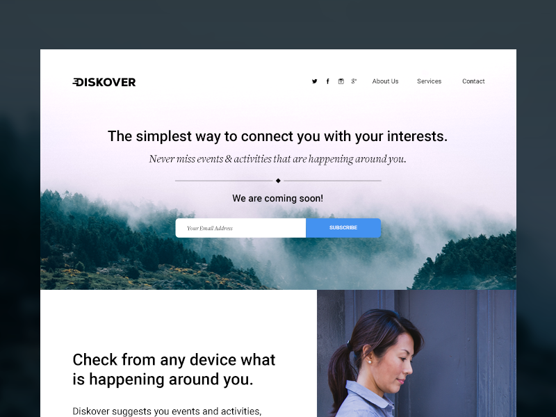 Diskover Website assembly diskover header light minimalistic simple ui ux web