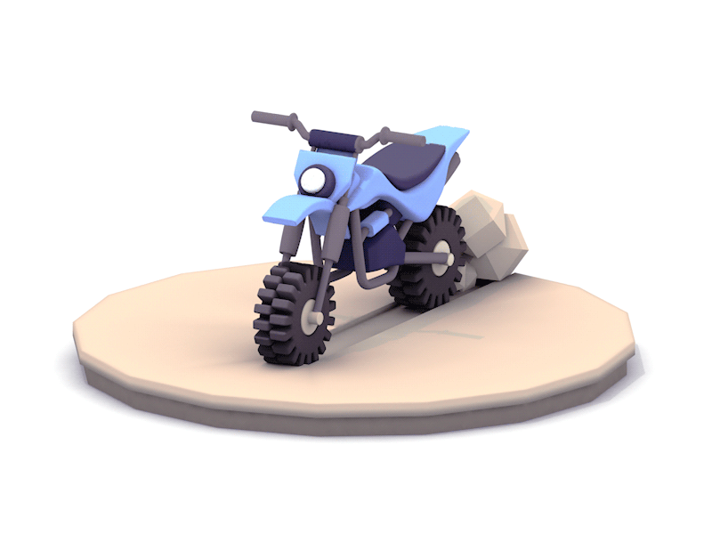 Self-Driving Motorbike 3d bike c4d cinema4d desert dust gif lego motorbike self-driving vehicle wheels