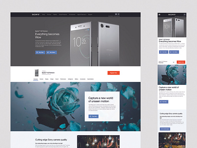 Sony Website ui website