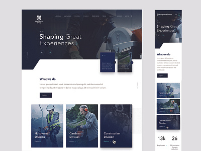 Husqvarna Website branding ui website wireframe