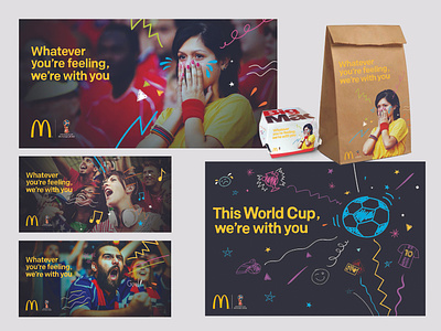 Mcdonalds World cup campaign design illustration outdoor advertising packaging poster