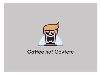 Coffee not Covfefe logo branding cartoon design illustration logo political cartoon vector