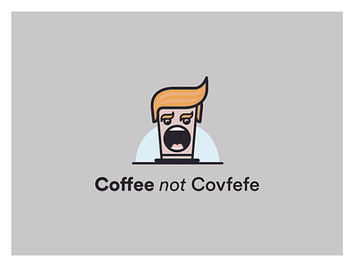 Coffee not Covfefe logo branding cartoon design illustration logo political cartoon vector