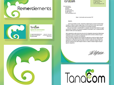 Tanacom Visual Identity agency branding brand design business card cameleon communication agency logo mmi visual identity