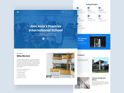 Internation School Website design graphic design material design ui uidesign