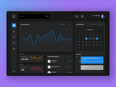 Dark Theme Dashboard Concept