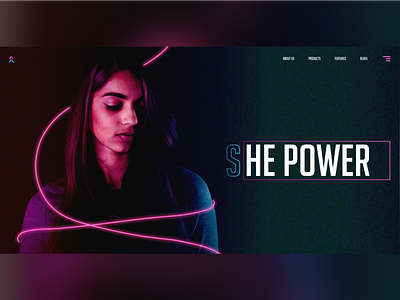 Girl Power dark ui girl neon paint ui webdesign women