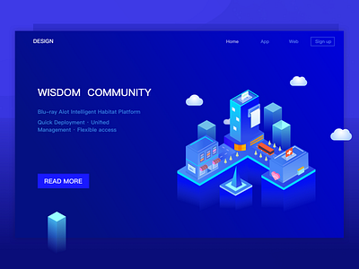 Wisdom Community 2.5d design illustration typography ui web website