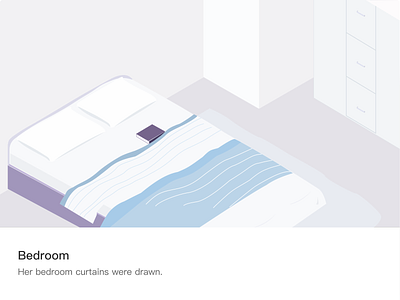Bedroom 2.5d design illustration typography ui web website