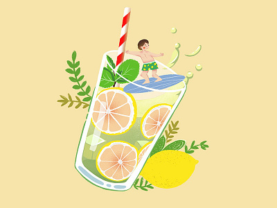 Fresh Lemon Juice design fresh illustation lemon summer