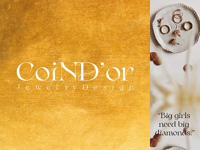 Coin d'Or logo branding design fashion design feminine glow illustrator jewelry logo shiney