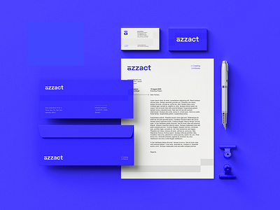 Brand Stationery — Azzact a letter brand brand identity branding business card letterhead logo logo design personal brand rebrand redesign stationery wordmark wordmark logo