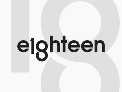 18 - Eighteen Logo Wordmark 18 combination creative eighteen logo logo design number word word based word logo wordmark wordmark logo