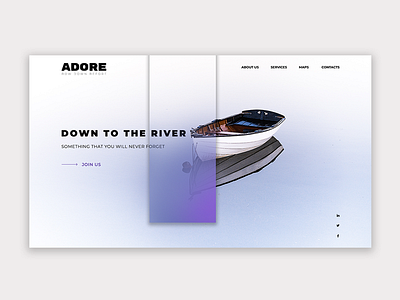 ADORE (just for inspiration) adore branding design logo minimalism photoshop river the sky ui ui inspiration ux water web