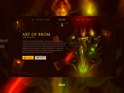 BromArt Website Concept brom bromart design dribbble hello dribble illustration jerald logo rime rimeart rimeartov rimelovepie typography web