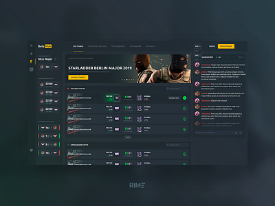 BetsHub - design of the bookmaker app branding cs go csgo design dota dota2 dribbble esport games interface logo rime rimeart rimeartov rimelovepie typography ui ux web