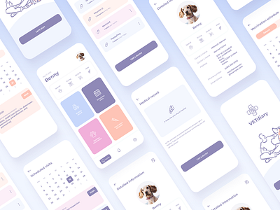 VET Diary III app app design flat medical minimal mobile app pet ui ux veterinarian veterinary