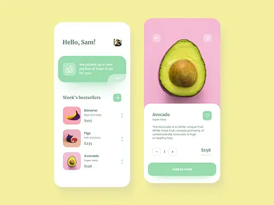 Fruit delivery I app app design avocado banana delivery design figs food food app food delivery fresh fruit fruits fruits delivery mobile mobile app mobile app design ui uiux ux uxui