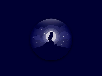 Wolf Moonlight Vector