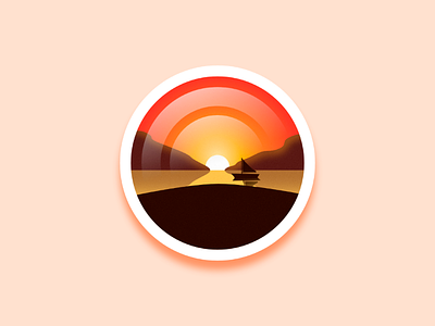 Sunset Vector challenge daily design flat idea inspiration orange red sunset vector