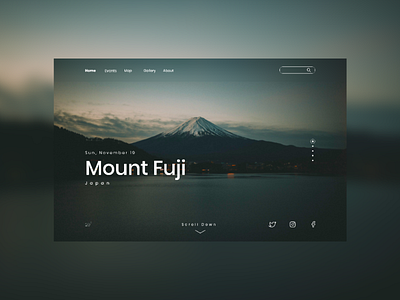 Web design mount fuji by Lazy Cat Game on Dribbble