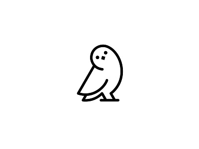 Owl bird flat logo mark minimal owl symbol vector wild