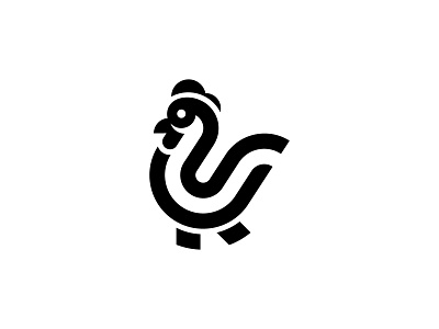 Chicken bird chicken chicken logo flat logo mark minimal symbol