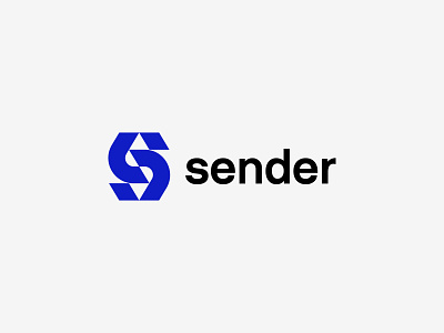 sender blue identity logo logodesign mark minimal s symbol