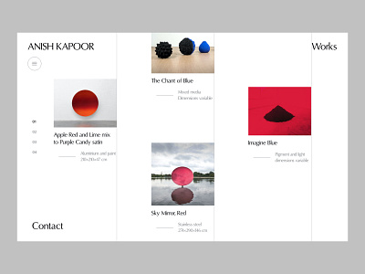 Anish Kapoor Web Concept art branding identity landingpage modern redesign redesign concept ui ui design ux web web concept webdesign website