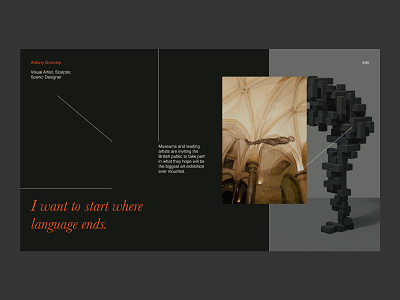 Antony Gormley Web Concept artist black clean identity landingpage minimal minimalist orange red sculptor ui ux uiux uxdesign visual web webconcept