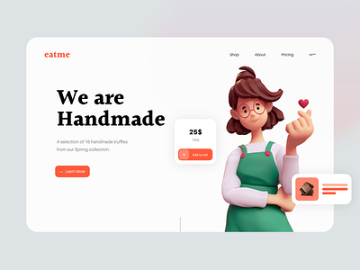 Landing Page for Chocolate Store 3d 3d art chocolate clean colorful design identity illustration landing landing page minimal ui ui design ux ux design web webdesign website design