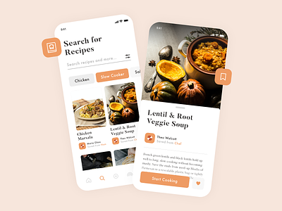 Recipes App app chef clean color cooking design food food app ios app mobile app recipe ui design ui ux