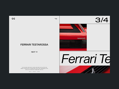 Ferrari Classics - Website Concept branding car classic ferrari minimal red typography ui ui ux design web webdesign website