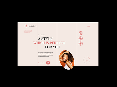 Landing page for haircare brand care clean colour haircare identity landing landingpage minimal minimalism organica pastel rose style symbol typogaphy typography ui ux web webdesign